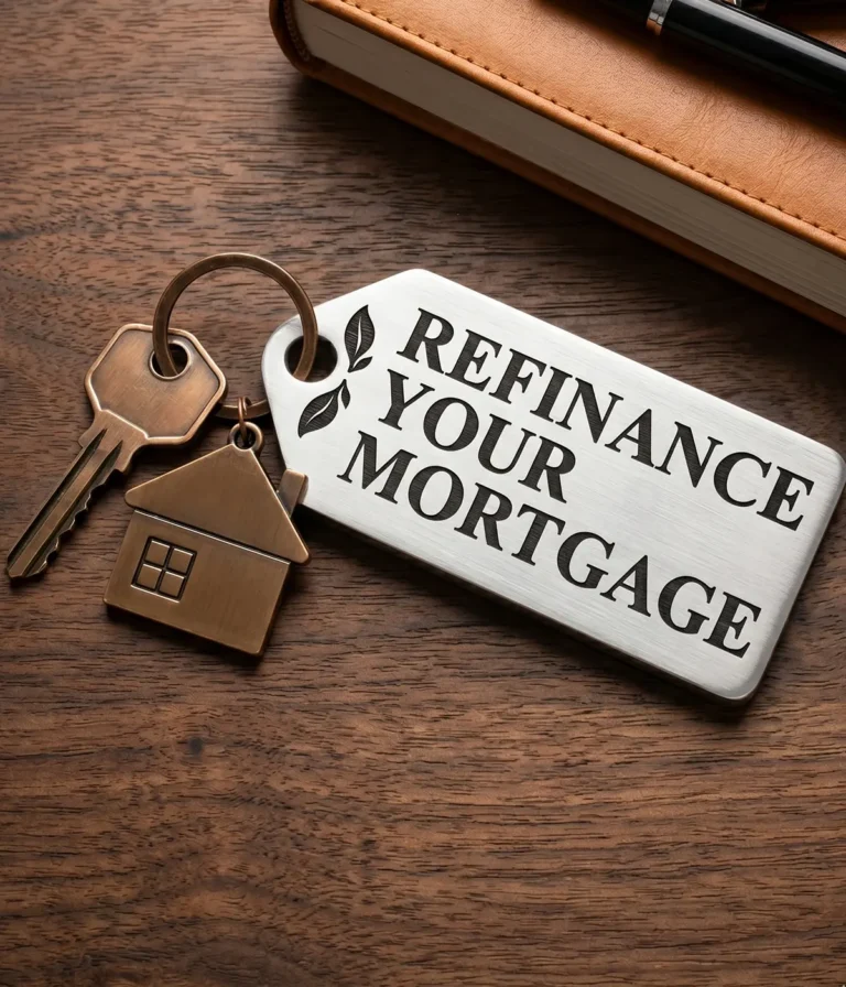Keychain with refinance your mortgage text